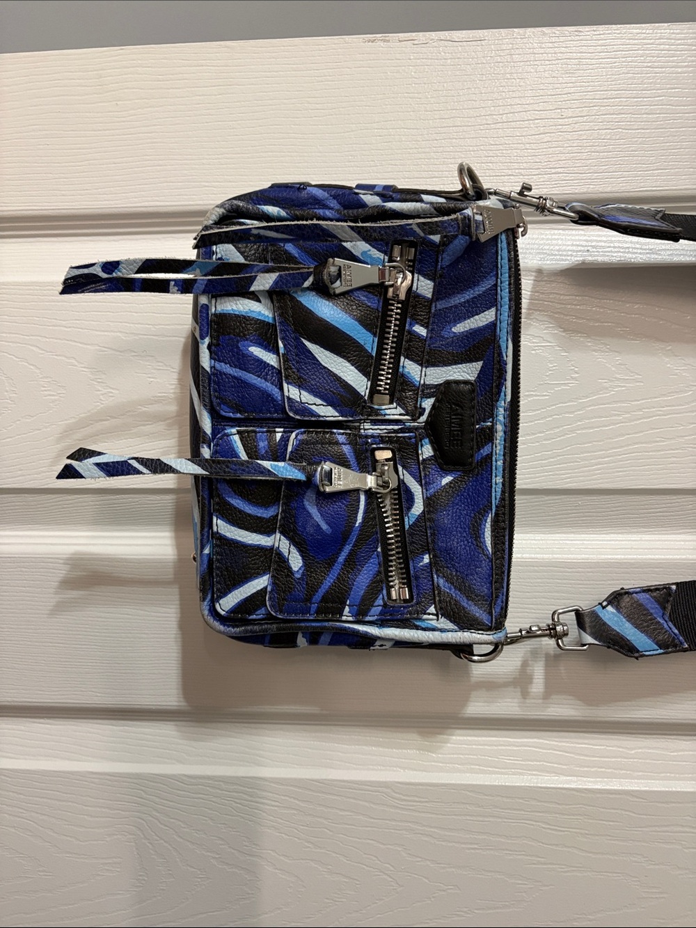 Aimee Kestenberg Blue Black Patterned Crossbody Bag - Picture 2 of 5
